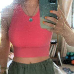 NWOT Hot pink sports bra/crop top